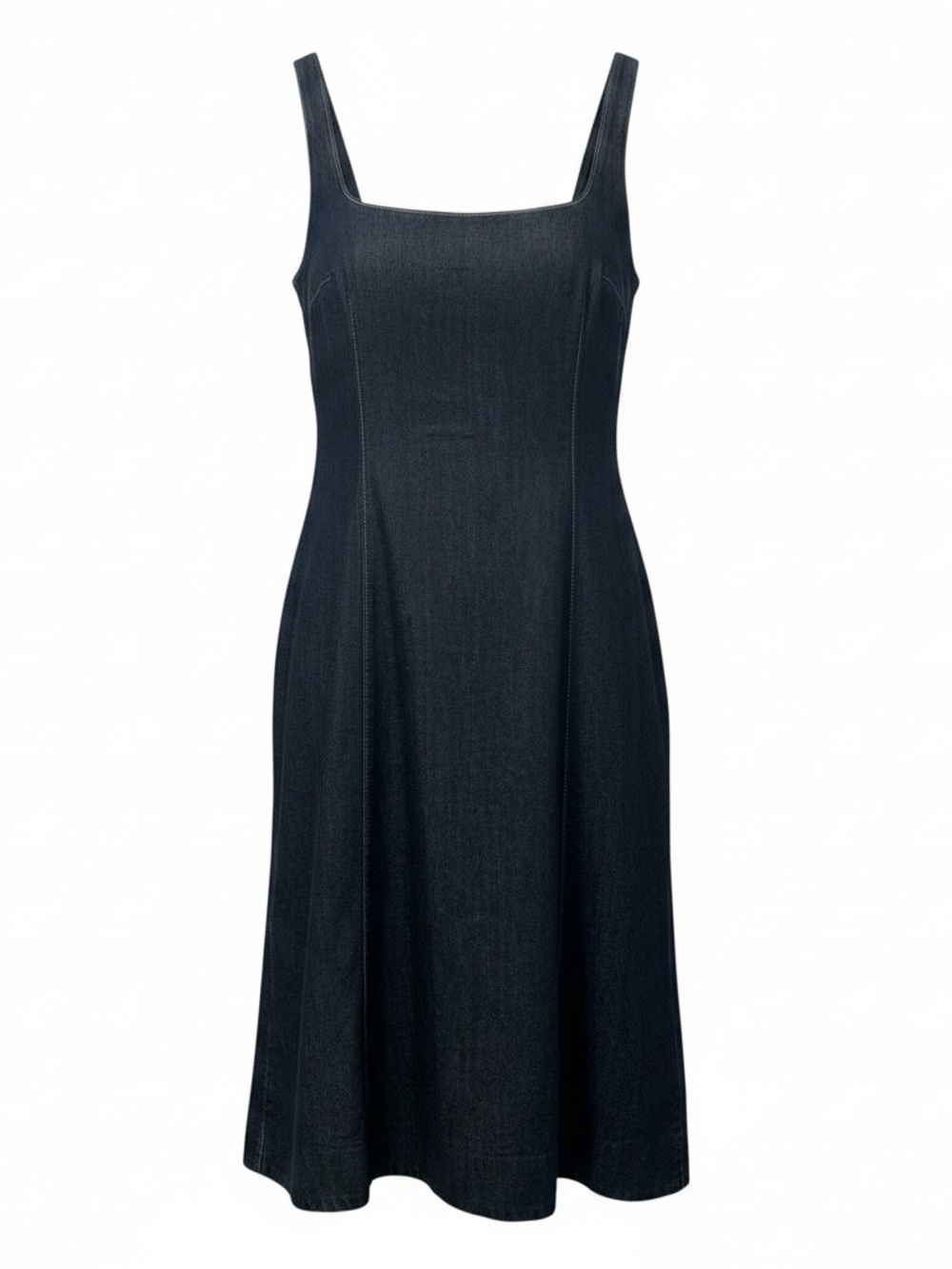Zara Black Midi Denim Tank Dress